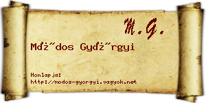 Módos Györgyi névjegykártya