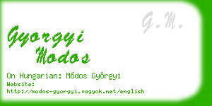 gyorgyi modos business card