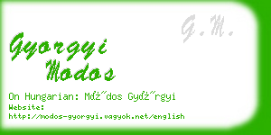 gyorgyi modos business card